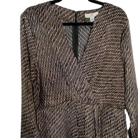 NWT H Halston Faux Wrap Satin Fit-&-Flare Dress Size Large - Picture 4 of 6
